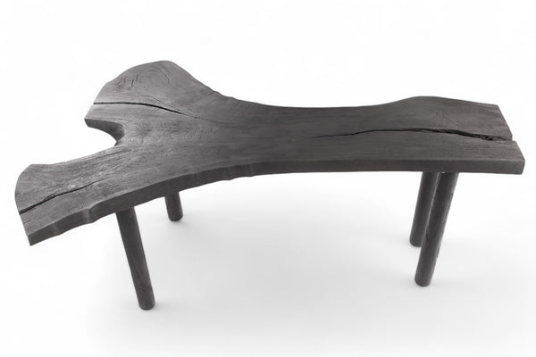 Black One Slab Free Form Living Edge Bar or Console Table