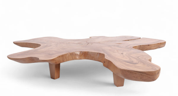 Brown Free Form Living Edge One Slab Coffee Table