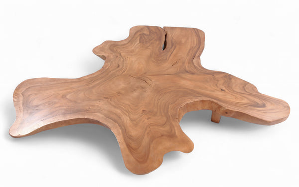Brown Free Form Living Edge One Slab Coffee Table