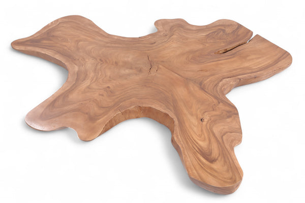Brown Free Form Living Edge One Slab Coffee Table