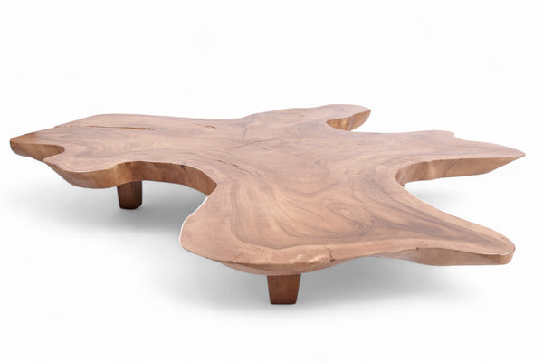 Brown Free Form Living Edge One Slab Coffee Table