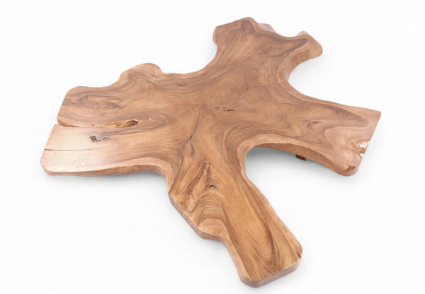 Brown Free Form Living Edge One Slab Coffee Table, 106 Inch x 86 Inch