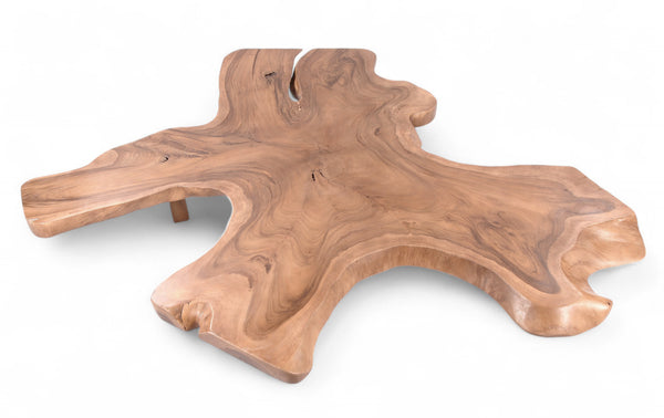 Brown Free Form Living Edge One Slab Coffee Table, 106 Inch x 86 Inch
