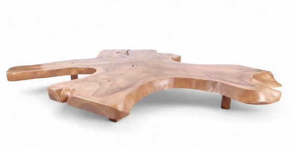 Brown Free Form Living Edge One Slab Coffee Table, 106 Inch x 86 Inch