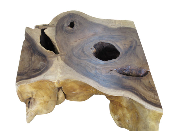 Nature Free Form Brown Block Coffee Table