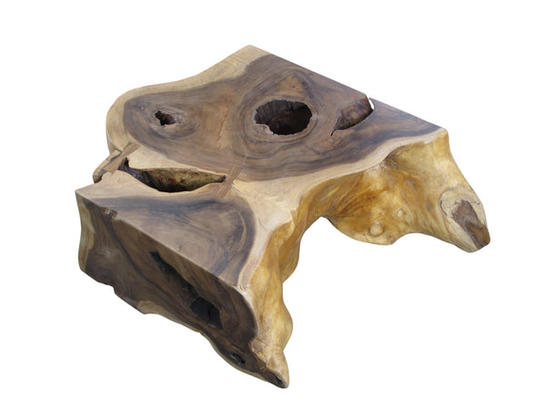 Nature Free Form Brown Block Coffee Table