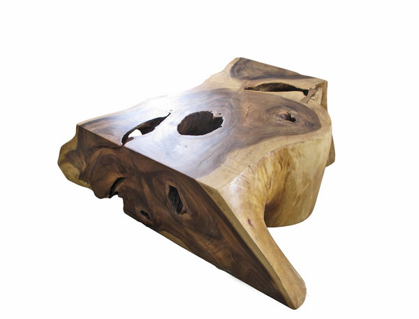 Nature Free Form Brown Block Coffee Table