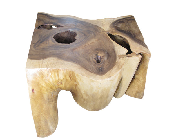 Nature Free Form Brown Block Coffee Table
