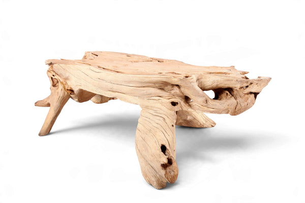 Natural Wood Organic Rectangular Coffee Table
