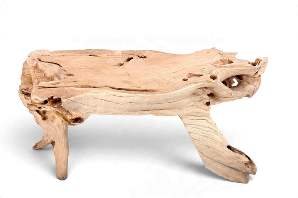 Natural Wood Organic Rectangular Coffee Table
