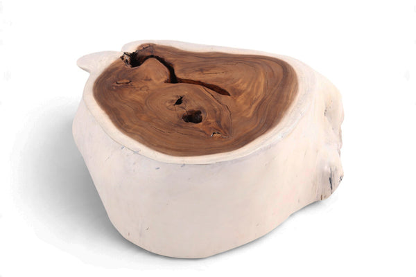 Organic White & Brown Block Coffee Table