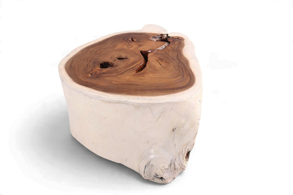 Organic White & Brown Block Coffee Table