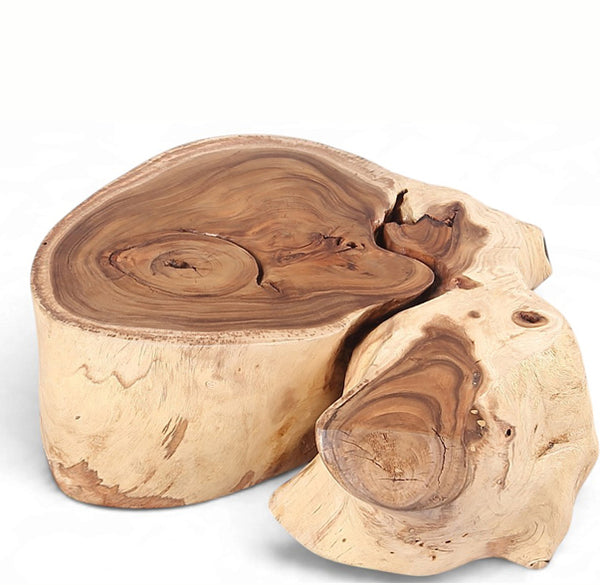 Organic Suar Wood Onion Shape Accent Table