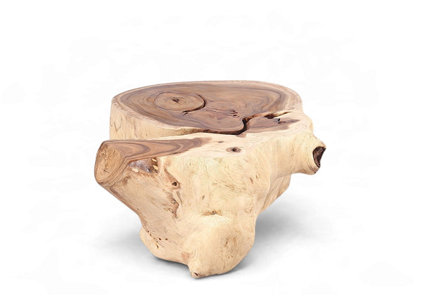 Organic Suar Wood Onion Shape Accent Table