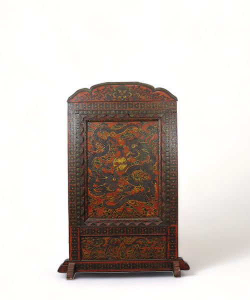 Embossed Flying Dragons Tibetan Wall Art or Room Divider or Head Board