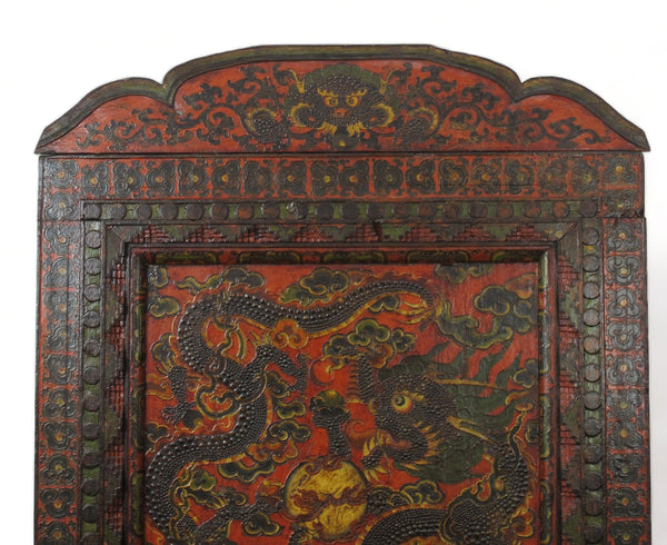 Embossed Flying Dragons Tibetan Wall Art or Room Divider or Head Board
