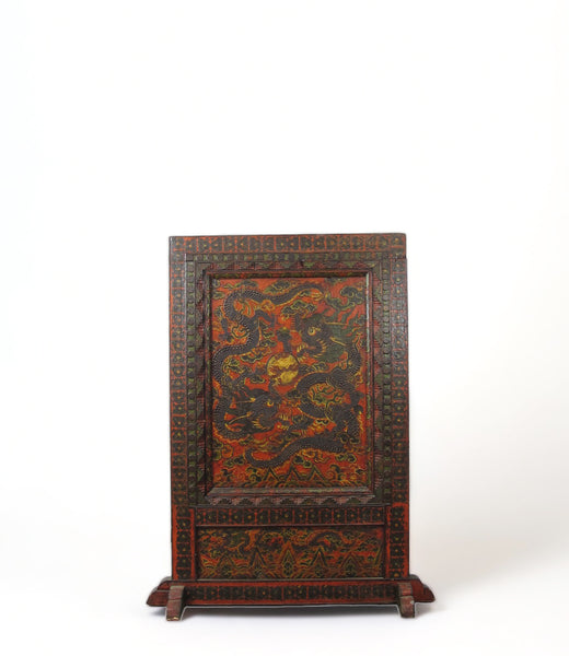 Embossed Flying Dragons Tibetan Wall Art or Room Divider or Head Board