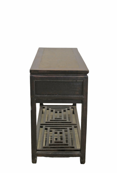 Antique 3 Drawers Desk with Cracked Ice Foot Rest