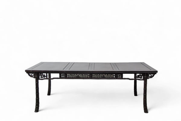 94" Long Rosewood Dining Table and 8 Chair Set