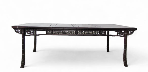 94" Long Rosewood Dining Table and 8 Chair Set