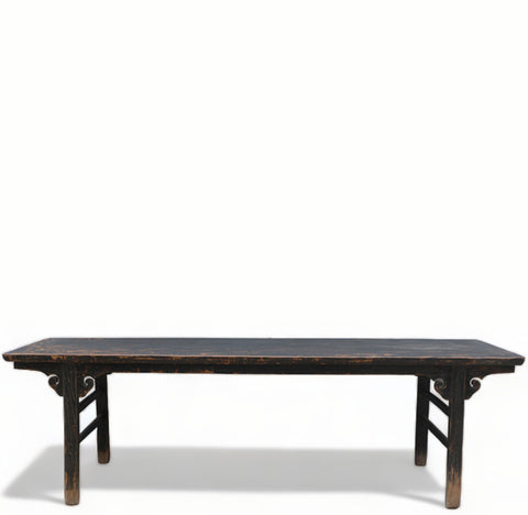 104" Inch Vintage Black Asian Dining Table