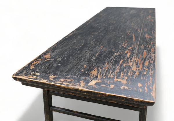 104" Inch Vintage Black Asian Dining Table