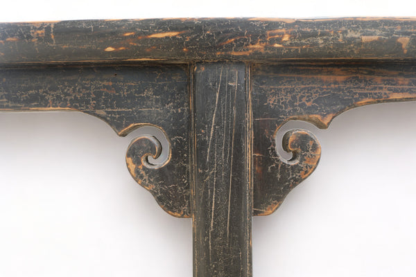 104" Inch Vintage Black Asian Dining Table