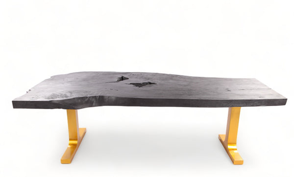 98" Inch Black Living Edge Desk or Dining Table