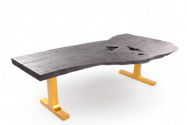 98" Inch Black Living Edge Desk or Dining Table