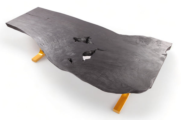 98" Inch Black Living Edge Desk or Dining Table
