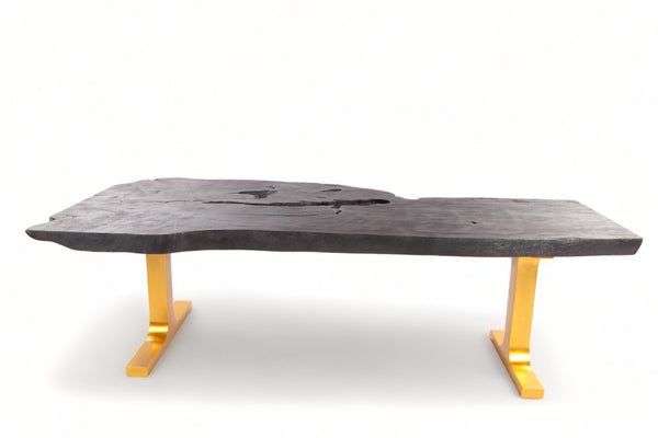 98" Inch Black Living Edge Desk or Dining Table - 2