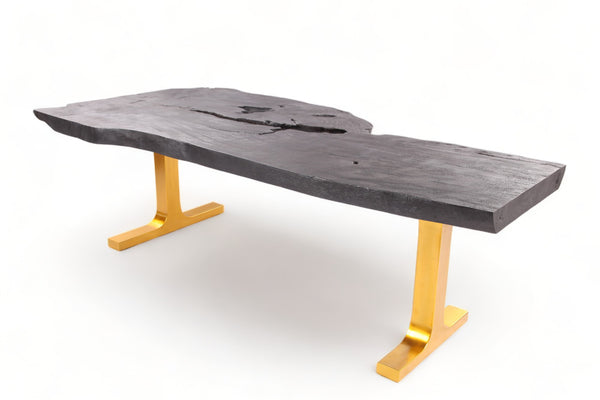 98" Inch Black Living Edge Desk or Dining Table - 2