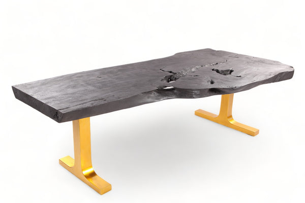 98" Inch Black Living Edge Desk or Dining Table - 2