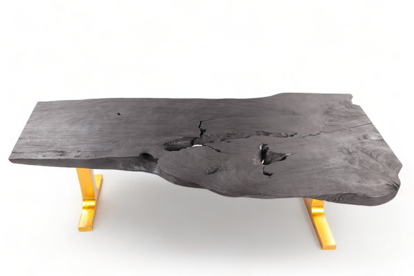 98" Inch Black Living Edge Desk or Dining Table - 2