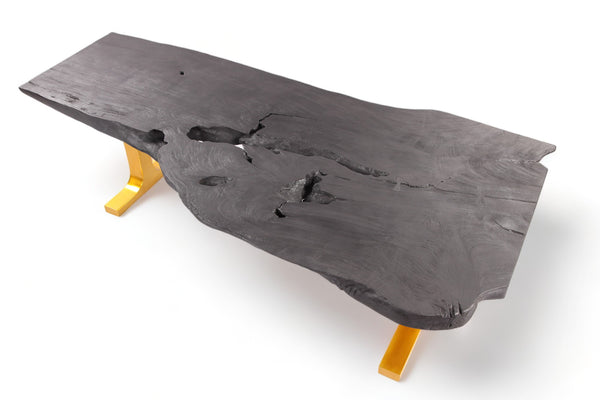 98" Inch Black Living Edge Desk or Dining Table - 2