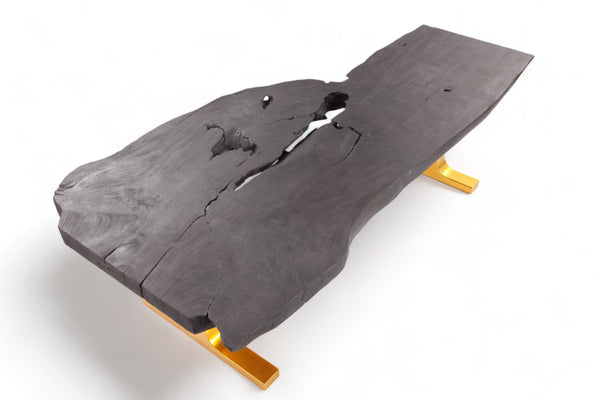 98" Inch Black Living Edge Desk or Dining Table - 2