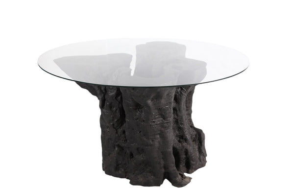 Round 63" Diameter Black Root Dining Table