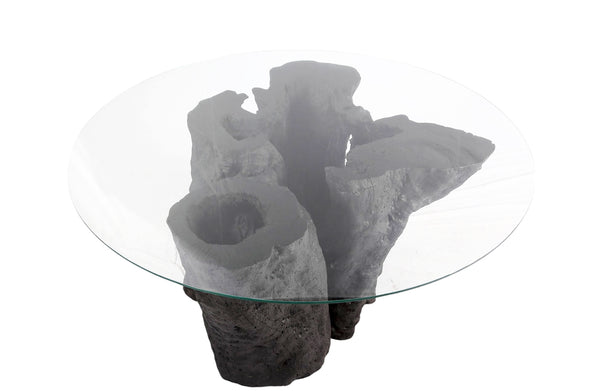 Round 63" Diameter Black Root Dining Table