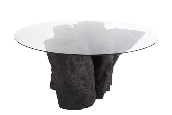 Round 63" Diameter Black Root Dining Table