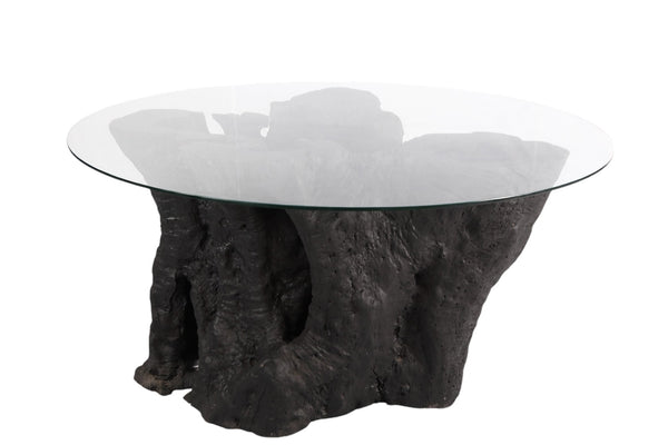 Round 63" Diameter Black Root Dining Table