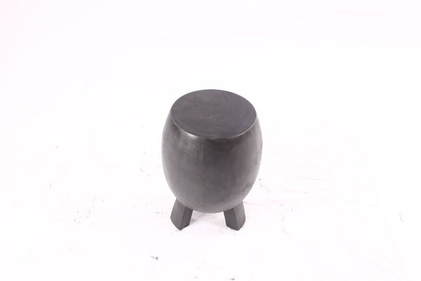 15” Round Black Drum Accent Table - Single