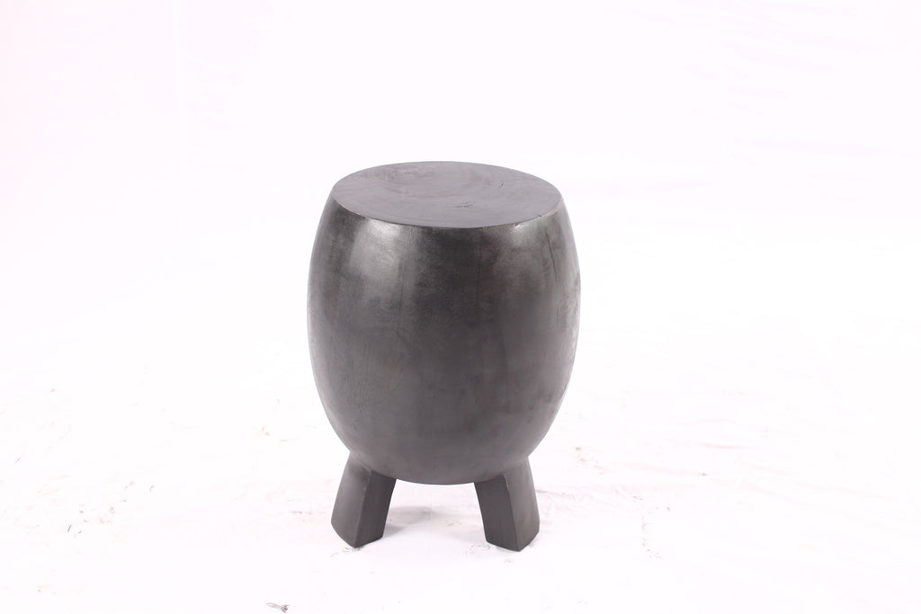 15” Round Black Drum Accent Table - Single