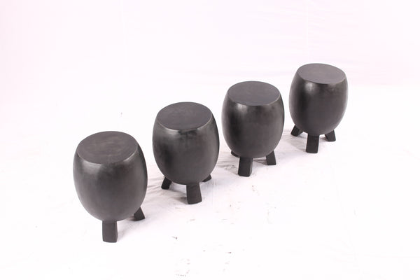 15” Round Black Drum Accent Table - Single