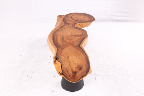 Brown Living Edge Coffee Table with Black Legs