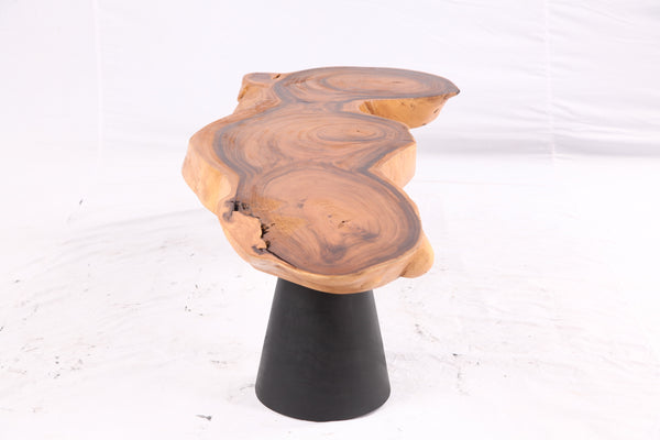 Brown Living Edge Coffee Table with Black Legs