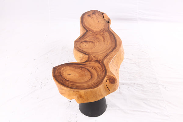 Brown Living Edge Coffee Table with Black Legs