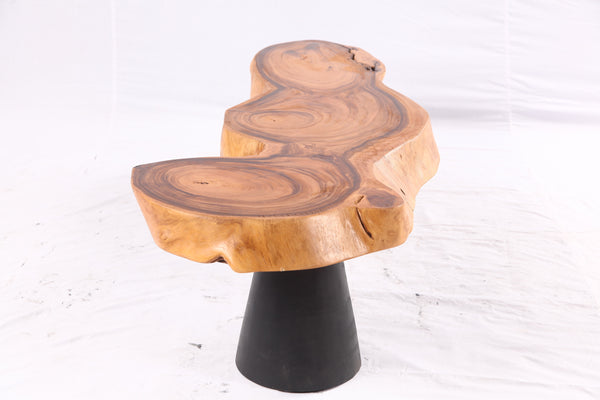 Brown Living Edge Coffee Table with Black Legs