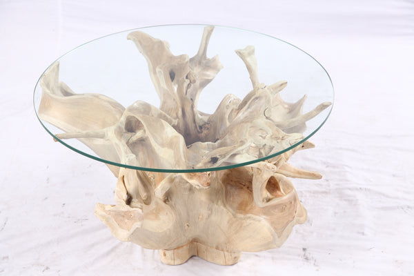 32” Inch Diameter Sculptured Teak Root Round Coffee Table 221