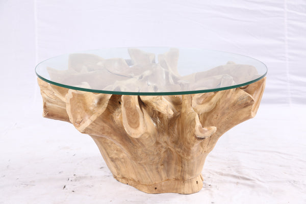 32” Inch Diameter Sculptured Teak Root Round Coffee Table 223