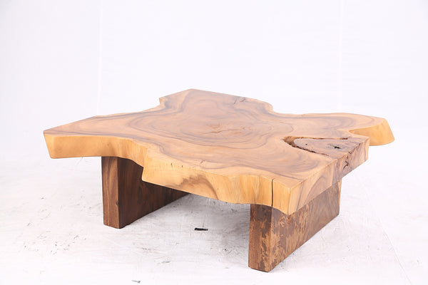 Brown Living Edge Free Form Coffee Table 72